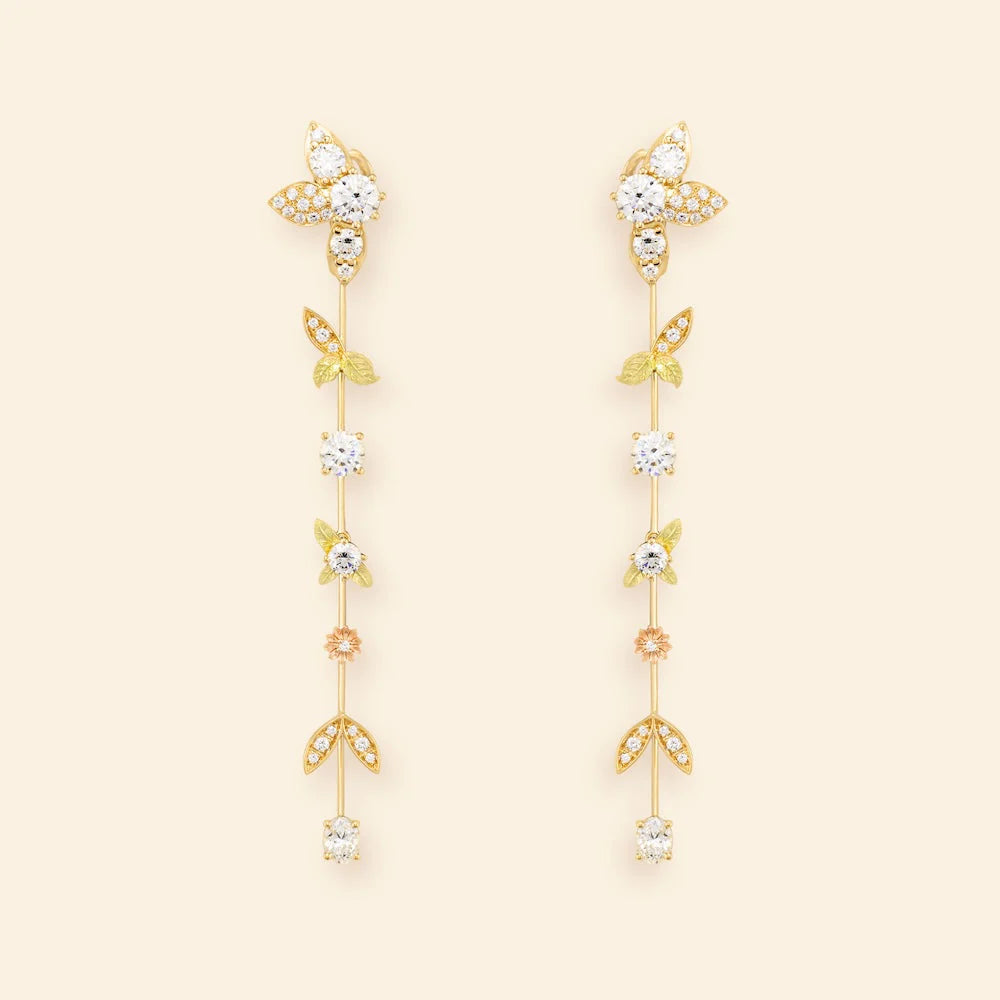 ジャルダン ピエールリ シトリン ダイヤモンド イヤリング