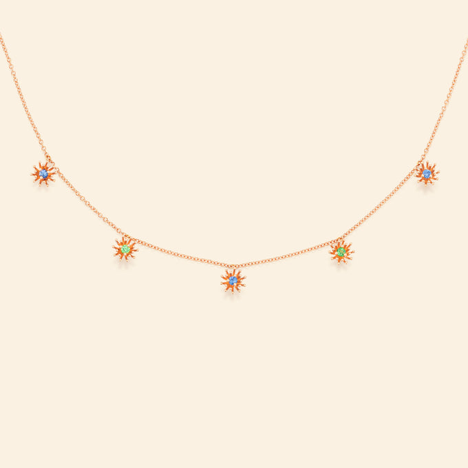 プチ カクタス ヴァニーユ ブルー 5ポイント ネックレス