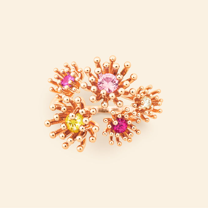 プチ カクタス ヴァニーユ ローズ5ポイント リング