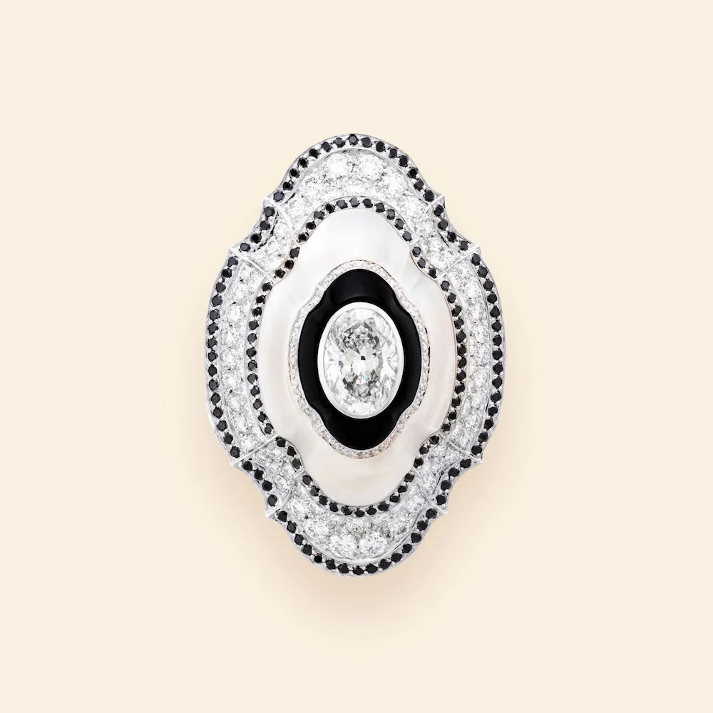 マードレペルラ イゾラベラ リング ブラック＆ホワイト