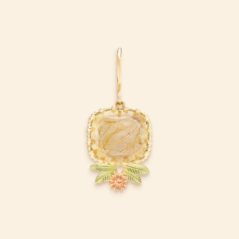 ピエールリ イヤリング ルチル クオーツ ダウン